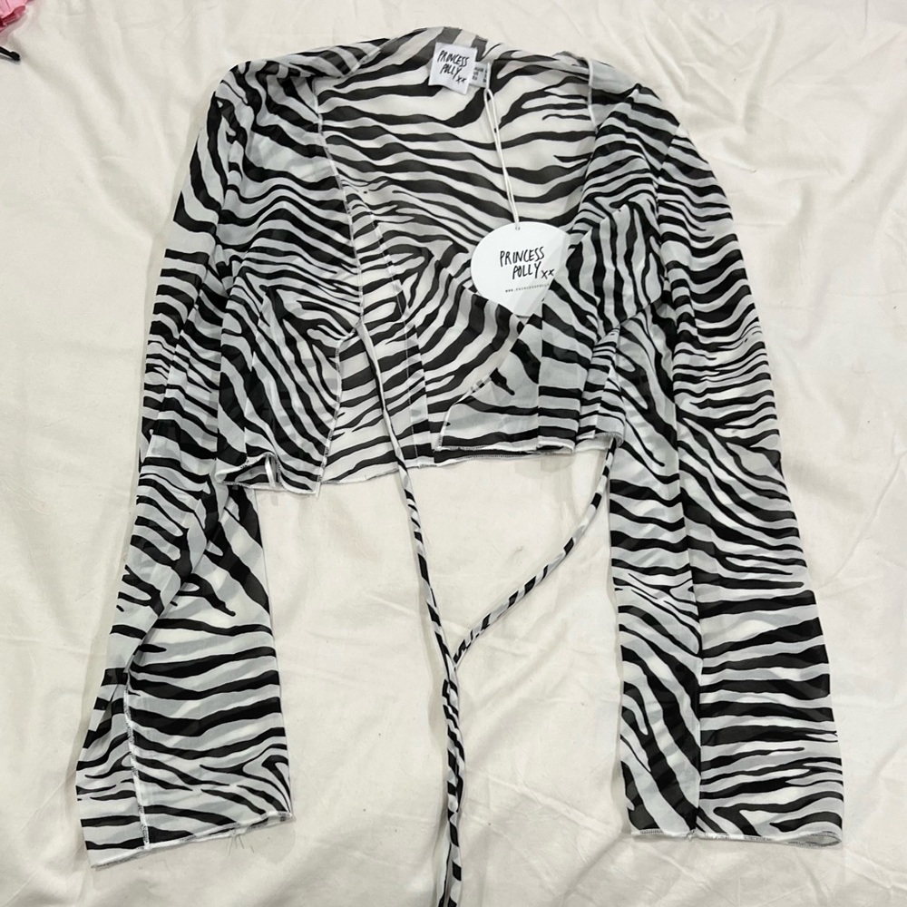 PRINCESS POLLY | DANIELLA LONG SLEEVE TOP ZEBRA XS - Picture 8 of 8